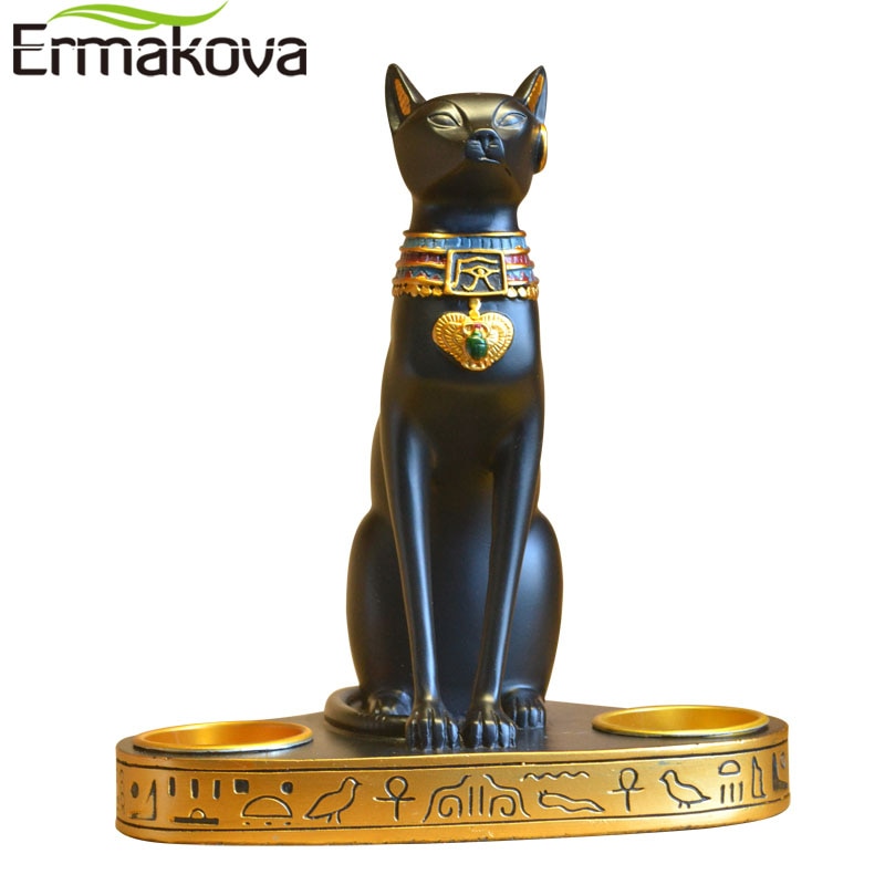 Egyptian Cat Statue and Candle Holder Egyptian Cat Statue and Candle Holder
