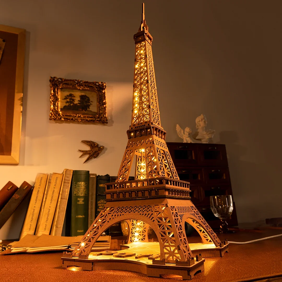 Eiffel Tower 3D Wooden Puzzle for Teens Adult Miniature Views of Famous Buildings Toys Decoration Eiffel Tower 3D Wooden Puzzle for Teens Adult Miniature Views of Famous Buildings Toys Decoration