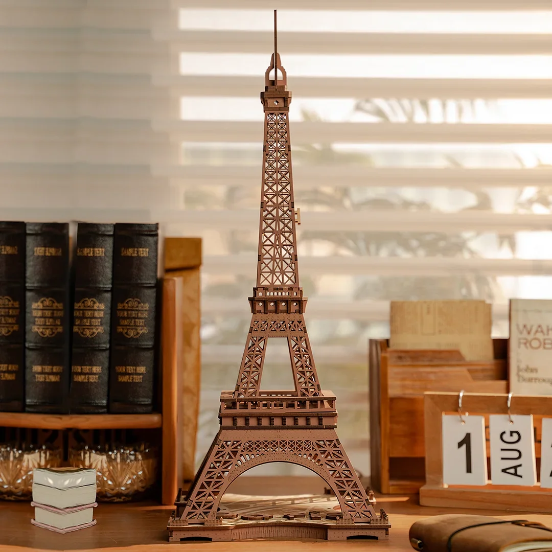 Eiffel Tower 3D Wooden Puzzle for Teens Adult Miniature Views of Famous Buildings Toys Decoration Eiffel Tower 3D Wooden Puzzle for Teens Adult Miniature Views of Famous Buildings Toys Decoration