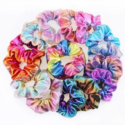 Elastic Cloth Holographic Scrunchies (8 pcs)