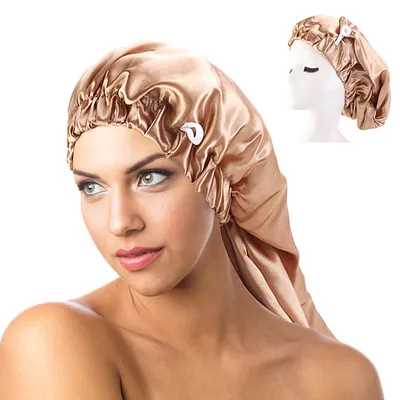 Elastic Long Satin Bonnet Nightcap