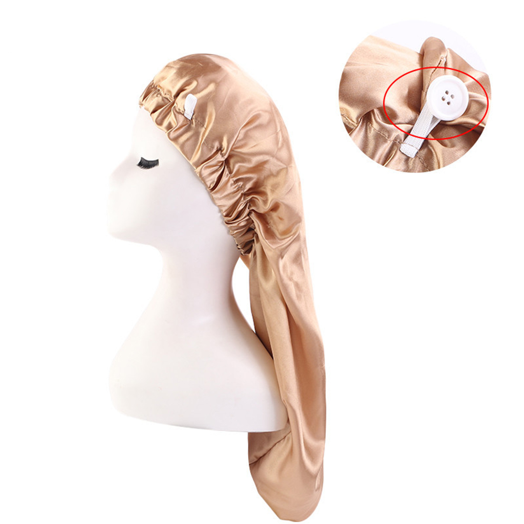 Elastic Long Satin Bonnet Nightcap