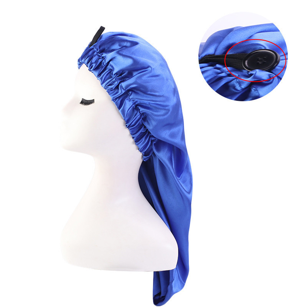 Elastic Long Satin Bonnet Nightcap