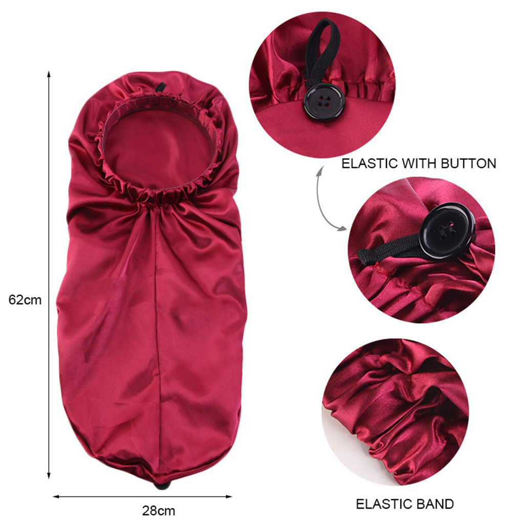 Elastic Long Satin Bonnet Nightcap