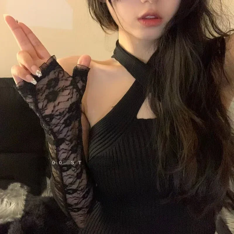 Elastic Passion Lolita Gothic Fingerless Retro Mesh Flower Lace Gloves Dress Accessories Women Arm Warmers Sexy Sleeve Elastic Passion Lolita Gothic Fingerless Retro Mesh Flower Lace Gloves Dress Accessories Women Arm Warmers Sexy Sleeve