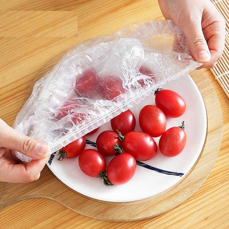 Elastic Plastic Disposable Food Covers (100 pcs) Elastic Plastic Disposable Food Covers (100 pcs)
