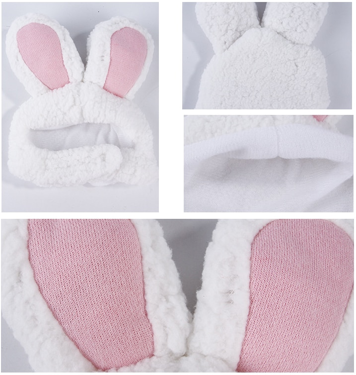 Elastic Plush Bunny Hat for Cats
