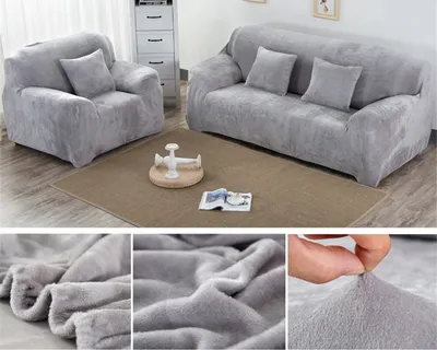 Elastic Sofa Cover Plush Slipcover Elastic Sofa Cover Plush Slipcover