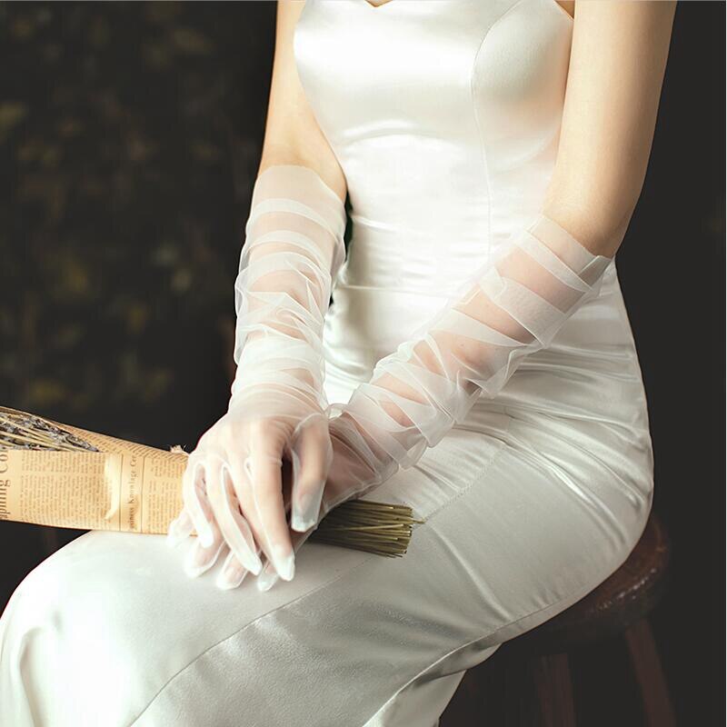 Elbow Length Tulle Sheer Mesh Gloves Elbow Length Tulle Sheer Mesh Gloves