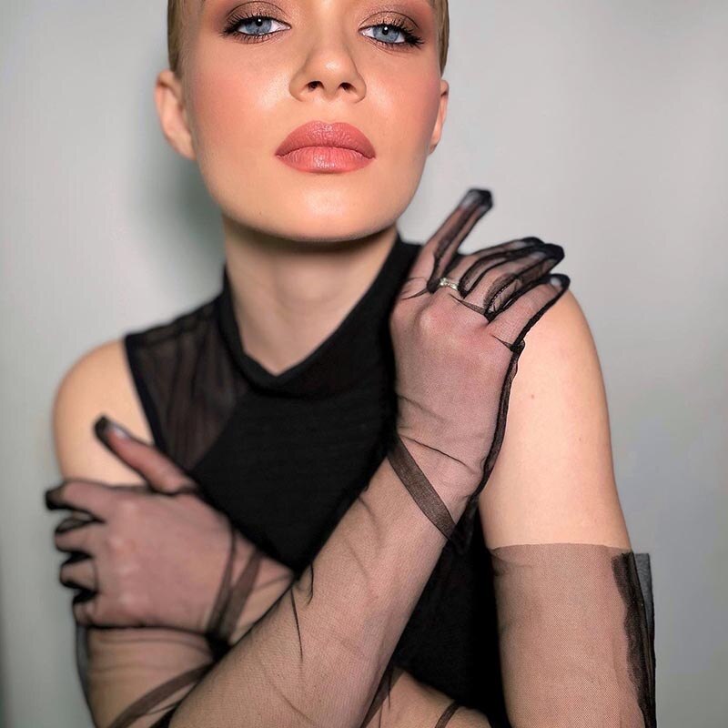 Elbow Length Tulle Sheer Mesh Gloves Elbow Length Tulle Sheer Mesh Gloves