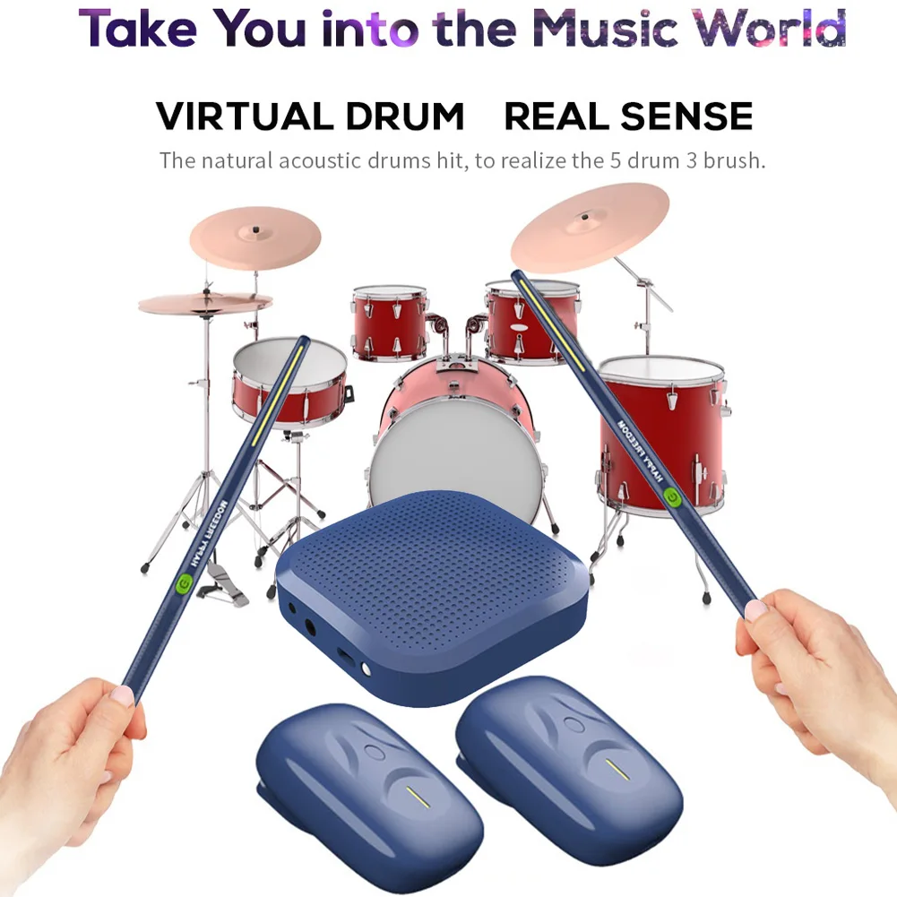 Electric Air Drumsticks Professional Air Drum Electronic Virtual Air Drum Drumsticks Pedals Pocket Drum Set for Adults Electric Air Drumsticks Professional Air Drum Electronic Virtual Air Drum Drumsticks Pedals Pocket Drum Set for Adults
