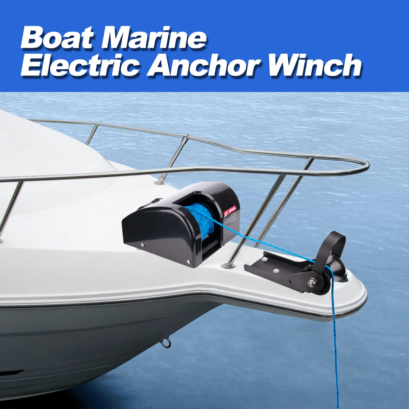 Electric Anchor Winch Saltwater Pontoon Boat Anchor Winch Wireless Remote Control Kit 25 LBS