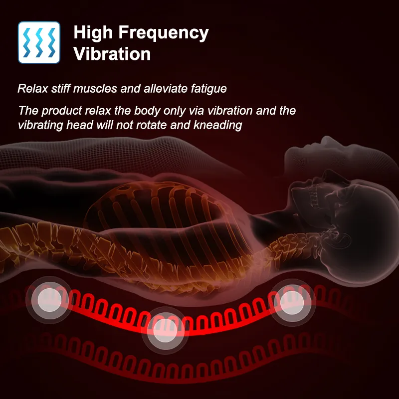 Electric Back Massager Massage Chair Cushion Heating Vibrator Car Home Office Lumbar Neck Mattress Pain Relief