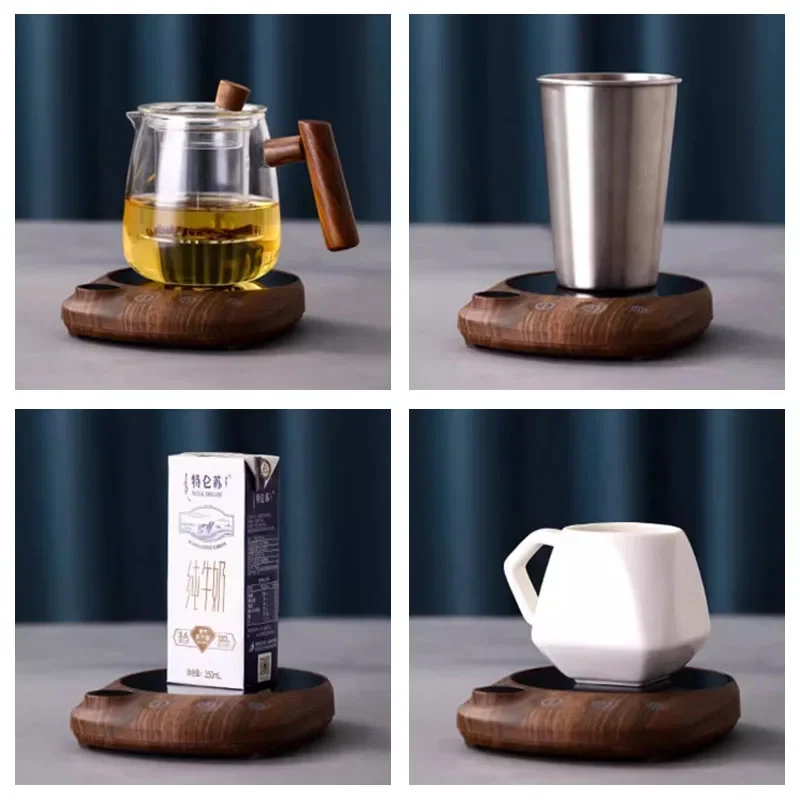 Electric Beverage Heating Plate 200W Smart Milk Tea Coffee Cup Mug Warmer for Desk 5 Temperatures with Timer Automatic
