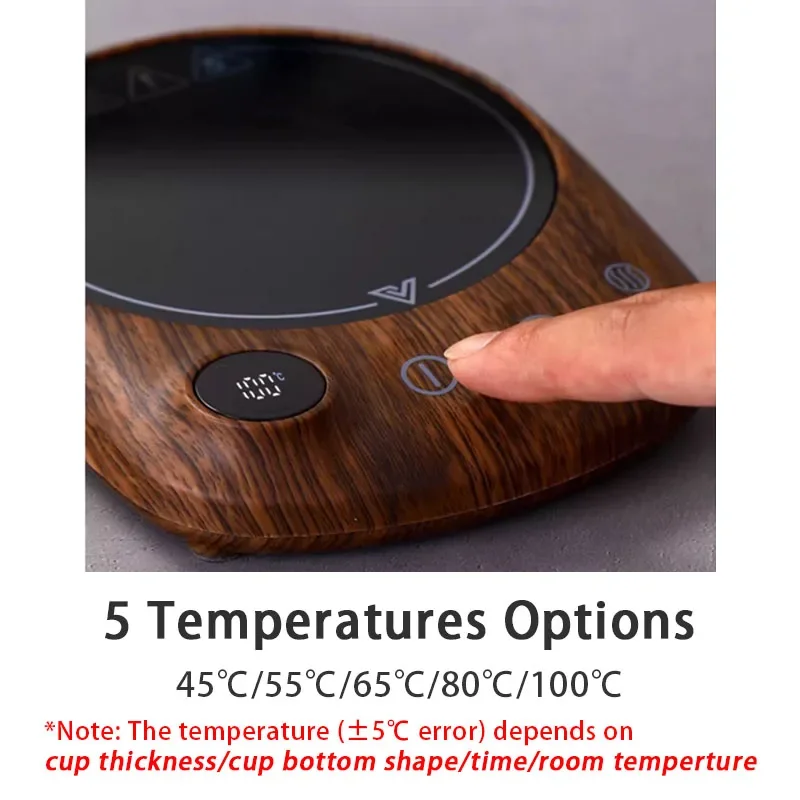 Electric Beverage Heating Plate 200W Smart Milk Tea Coffee Cup Mug Warmer for Desk 5 Temperatures with Timer Automatic