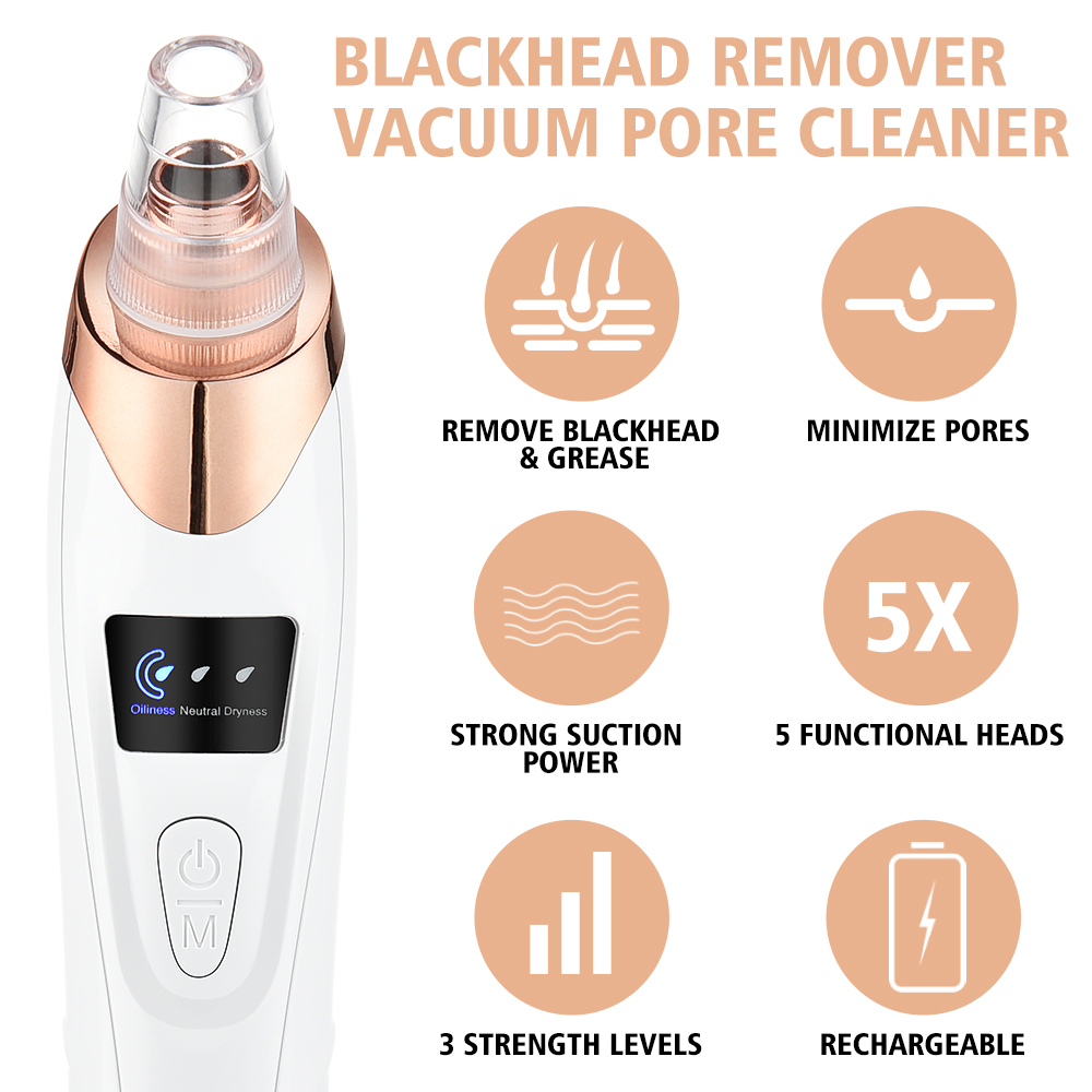 Electric Blackhead Remover Vacuum Acne Cleaner Black Spots Removal Facial Deep Cleansing Pore Cleaner Machine Skin Care Electric Blackhead Remover Vacuum Acne Cleaner Black Spots Removal Facial Deep Cleansing Pore Cleaner Machine Skin Care