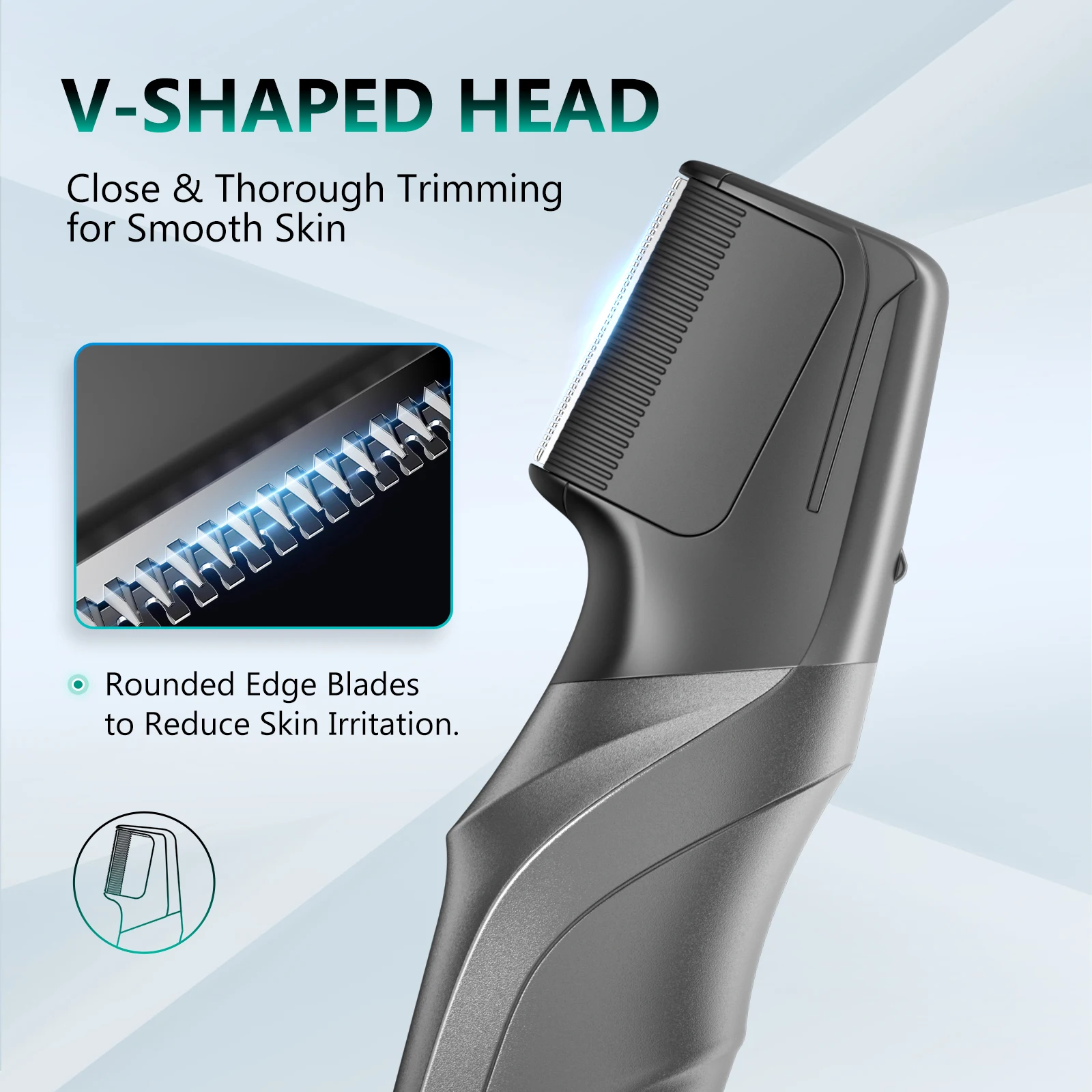 Electric Body Hair Tirmmer for Men Groomer Clipper IPX5 Waterproof Groin Pubic Hair Trimmer with 2 Attachments Barber