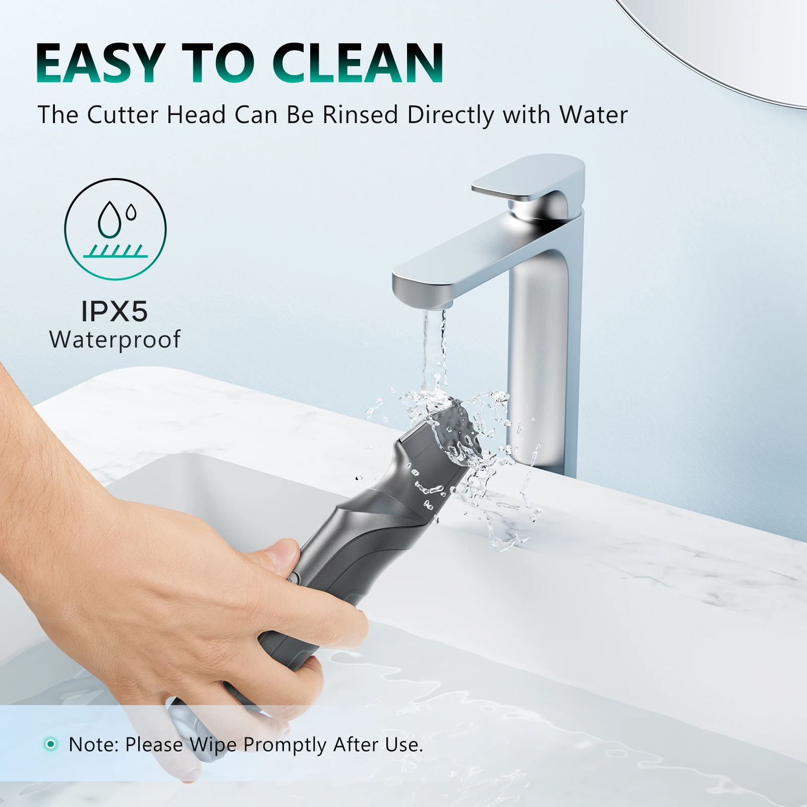 Electric Body Hair Tirmmer for Men Groomer Clipper IPX5 Waterproof Groin Pubic Hair Trimmer with 2 Attachments Barber