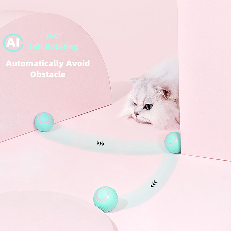Electric Cat Ball Toys Automatic Rolling Smart Cat Toys Interactive for Cats Training Self-moving Kitten Toys for