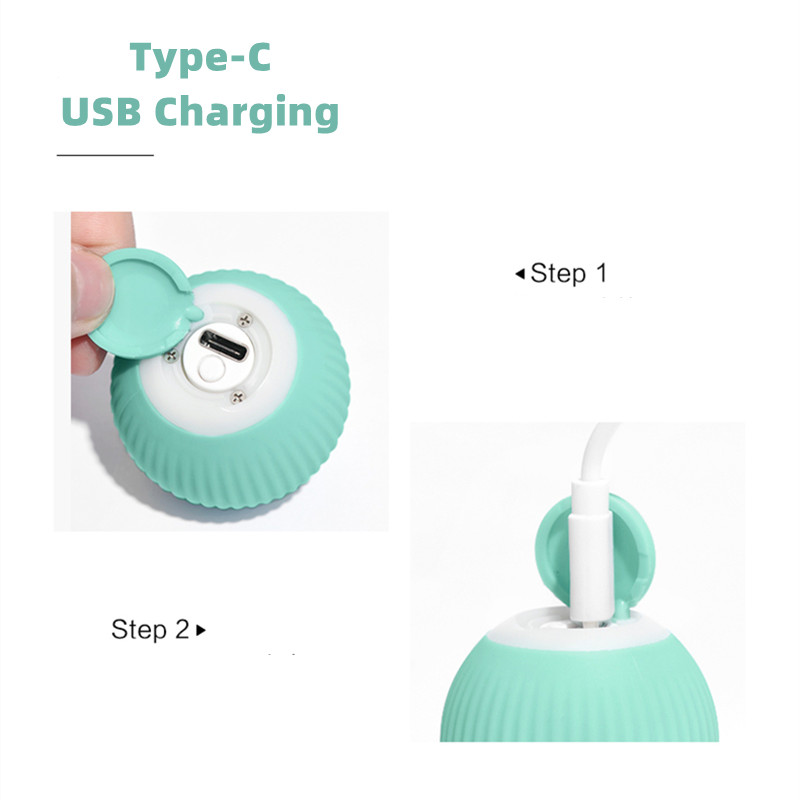 Electric Cat Ball Toys Automatic Rolling Smart Cat Toys Interactive for Cats Training Self-moving Kitten Toys for