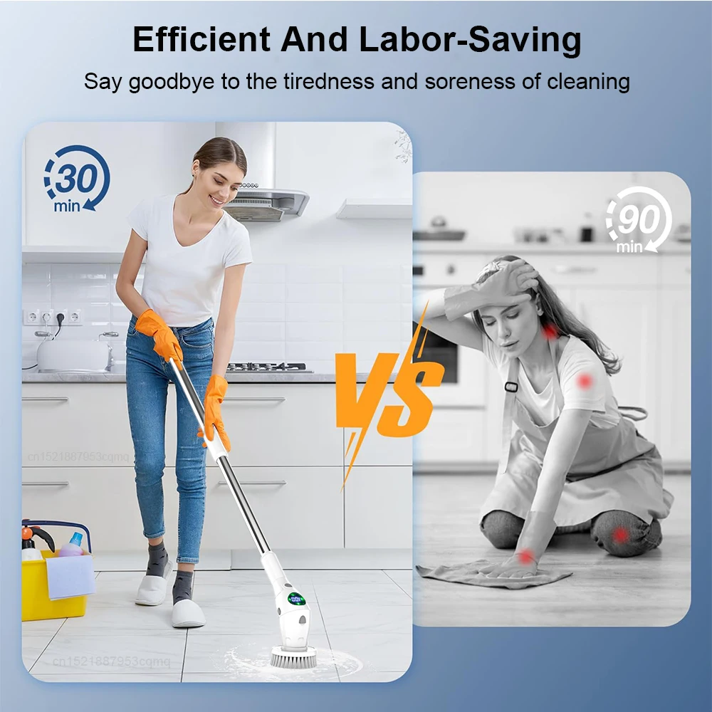 Electric Cleaning Brush 8 in 1 Multifunctional Household Wireless Rotatable Cleaning Brush For Bathroom Kitchen Windows