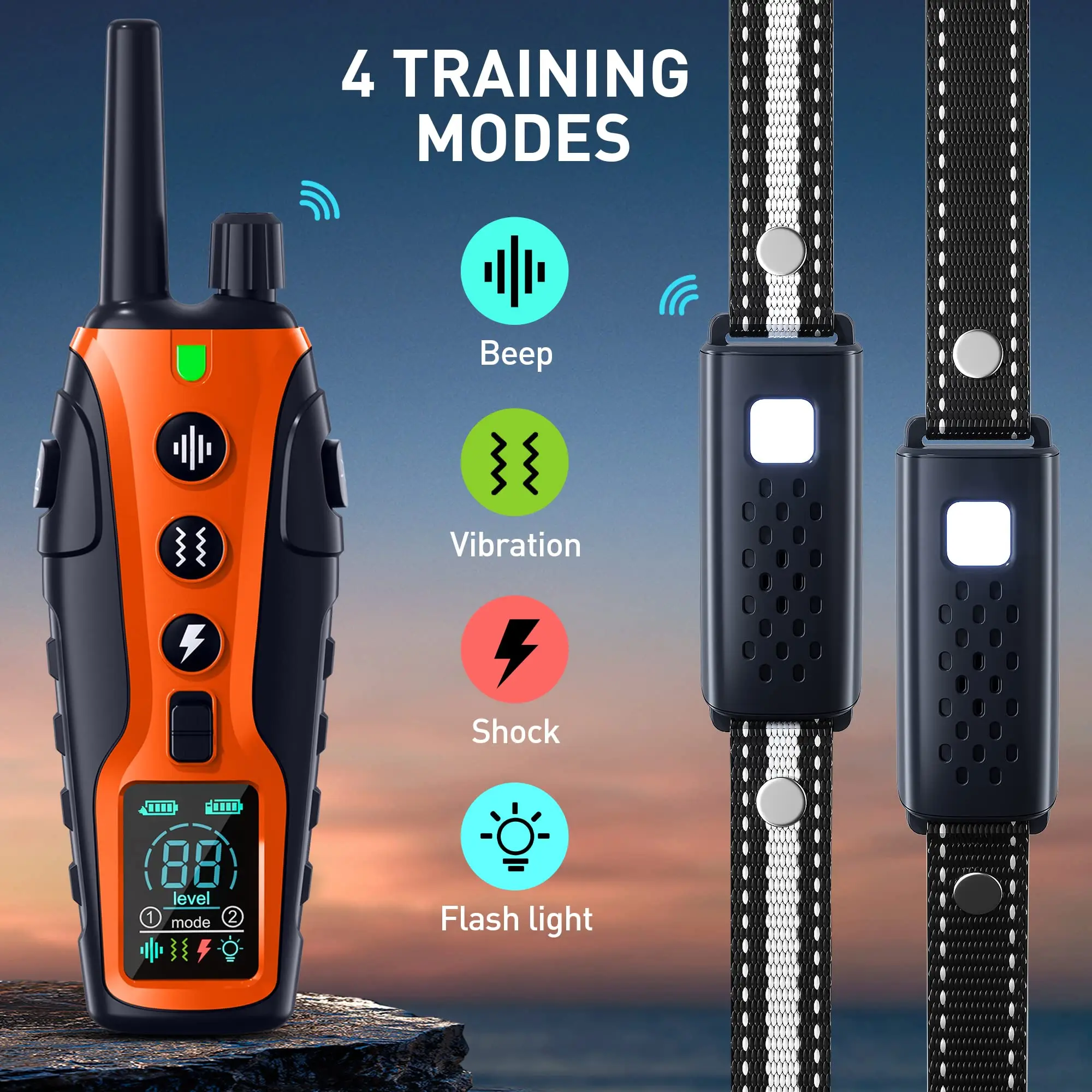 Electric Dog Training Collar Remote Control Waterproof Pet BehaviorFor 5-120lbs Puppy With Vibration Shock Electric Dog Training Collar Remote Control Waterproof Pet BehaviorFor 5-120lbs Puppy With Vibration Shock