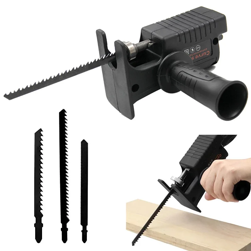 Electric Drill Modified To Reciprocating Saw Adapter Screwdriver Conversion Head for Wood Metal Cutting Tool with Saw Electric Drill Modified To Reciprocating Saw Adapter Screwdriver Conversion Head for Wood Metal Cutting Tool with Saw