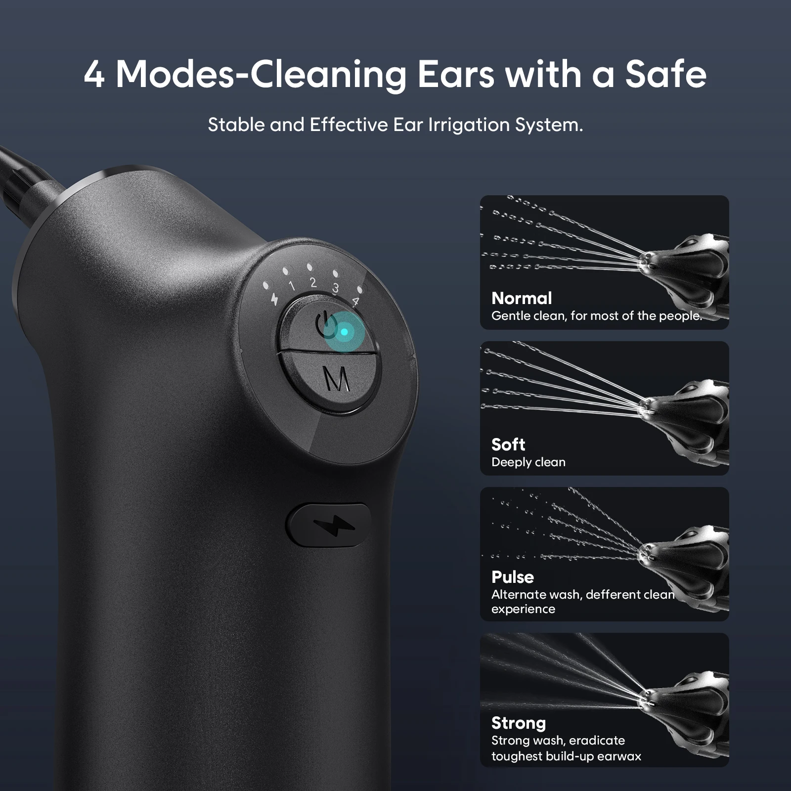 Electric Ear Cleaner Kit 4 Pressure Modes Ear Wax Removal Health Care Water Irrigation Ear Washer For Adults Child Ear Electric Ear Cleaner Kit 4 Pressure Modes Ear Wax Removal Health Care Water Irrigation Ear Washer For Adults Child Ear