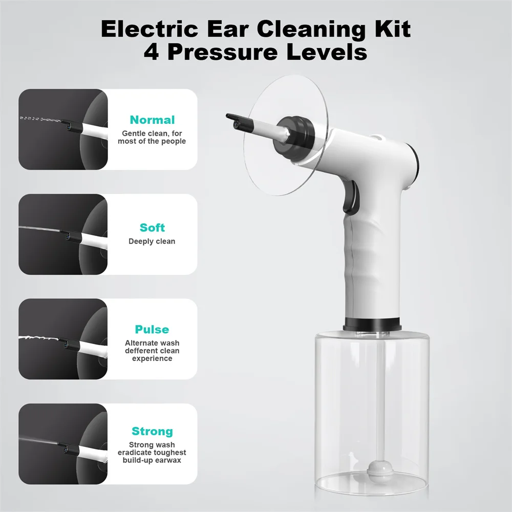 Electric Ear Wax Removal Kit with Soft Spray Safe and Effective Ear Cleaner with 4 Pressure Settings for Ear Wax Electric Ear Wax Removal Kit with Soft Spray Safe and Effective Ear Cleaner with 4 Pressure Settings for Ear Wax
