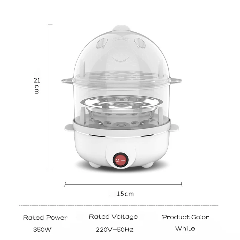 Electric Egg Cooker Double Multifunction Layers Egg Boiler Corn Milk Rapid Breakfast Cooking Egg Steamer Appliances