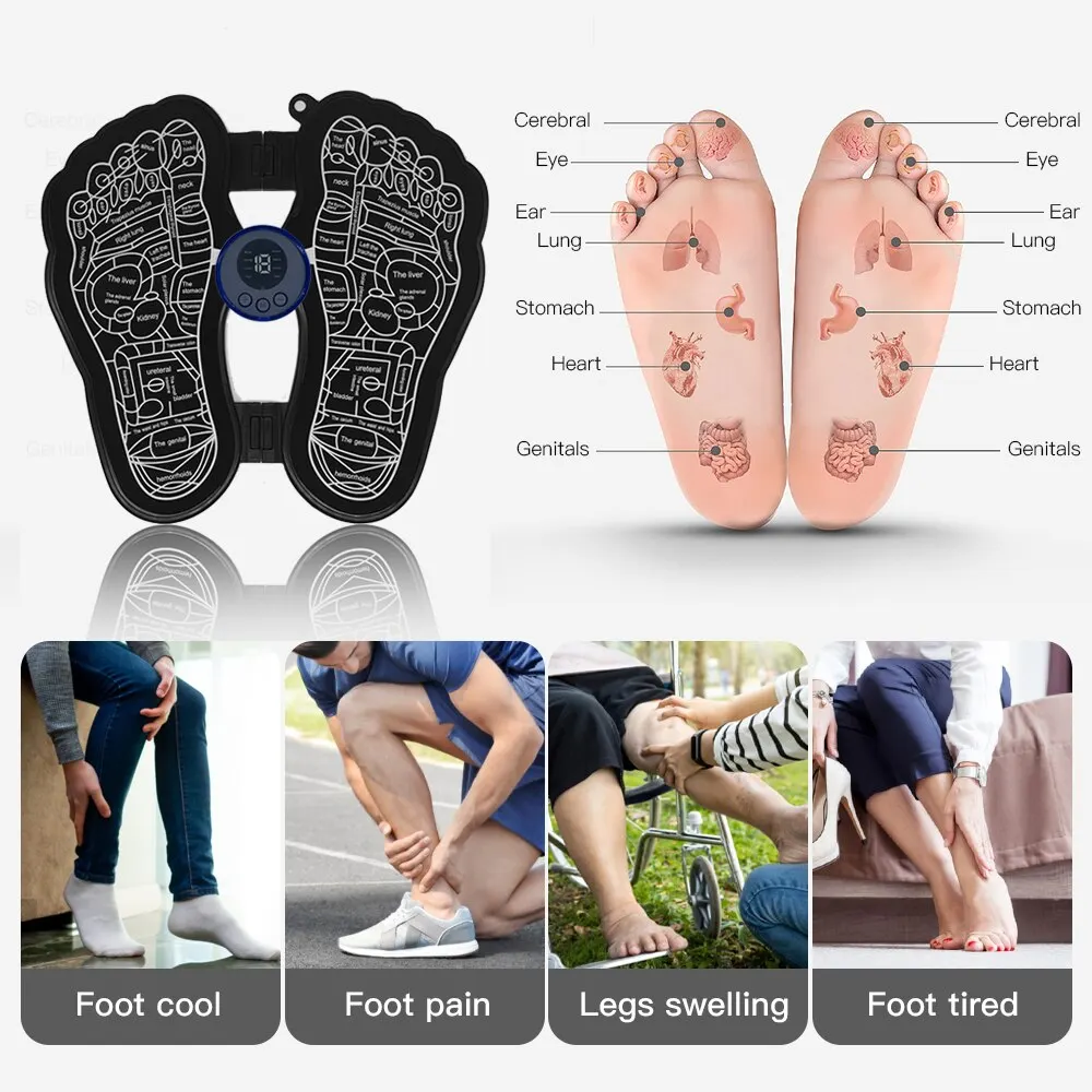 Electric EMS Foot Massage Pad Feet Muscle Stimulator Foldable Massager Mat Improve Blood Circulation Relieve Pain Electric EMS Foot Massage Pad Feet Muscle Stimulator Foldable Massager Mat Improve Blood Circulation Relieve Pain