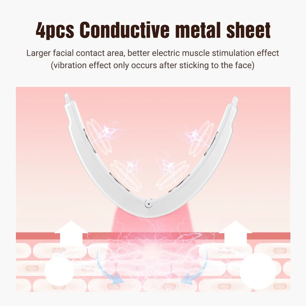 Electric Face Slimming Device Double Chin V Shape Lift Belt 5 Color Light Hot Compress Face Vibrate Massager With
