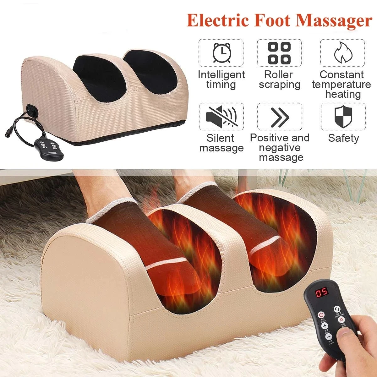 Electric Foot Leg Massager Shiatsu Therapy Calf Relaxation Health Care Infrared Heating Kneading Roller Deep Relieve Electric Foot Leg Massager Shiatsu Therapy Calf Relaxation Health Care Infrared Heating Kneading Roller Deep Relieve