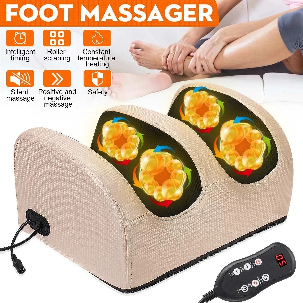 Electric Foot Leg Massager Shiatsu Therapy Calf Relaxation Health Care Infrared Heating Kneading Roller Deep Relieve Electric Foot Leg Massager Shiatsu Therapy Calf Relaxation Health Care Infrared Heating Kneading Roller Deep Relieve