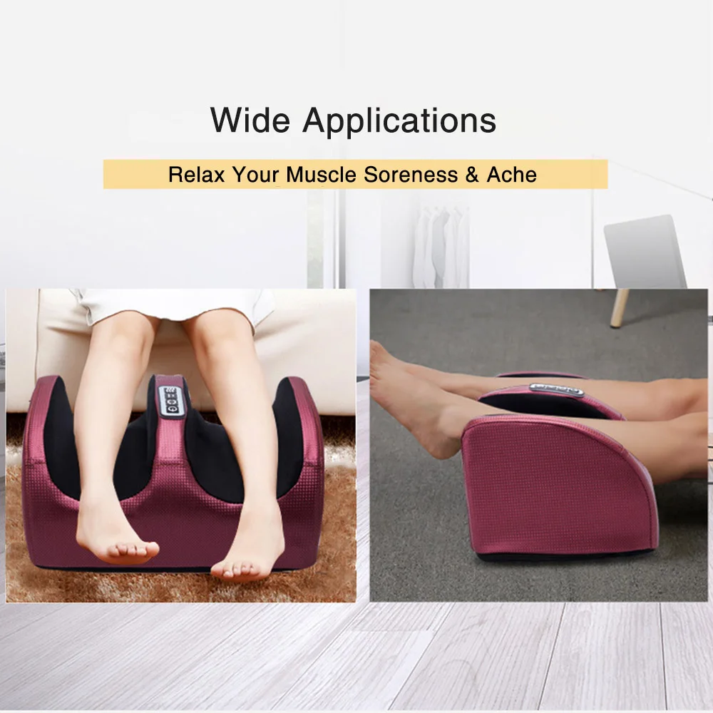 Electric Foot Massager Heating Therapy Hot Compression Shiatsu Kneading Roller Muscle Relaxation Pain Relief Foot Spa