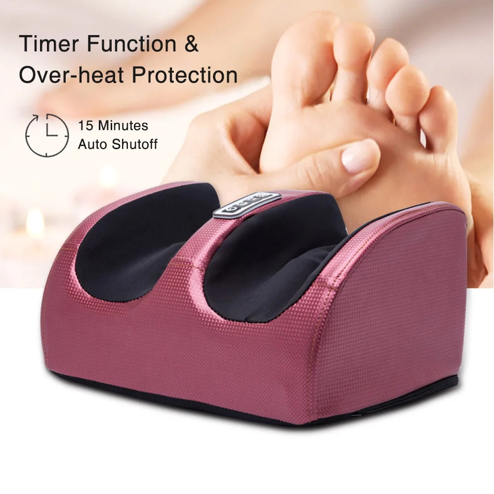 Electric Foot Massager Heating Therapy Hot Compression Shiatsu Kneading Roller Muscle Relaxation Pain Relief Foot Spa