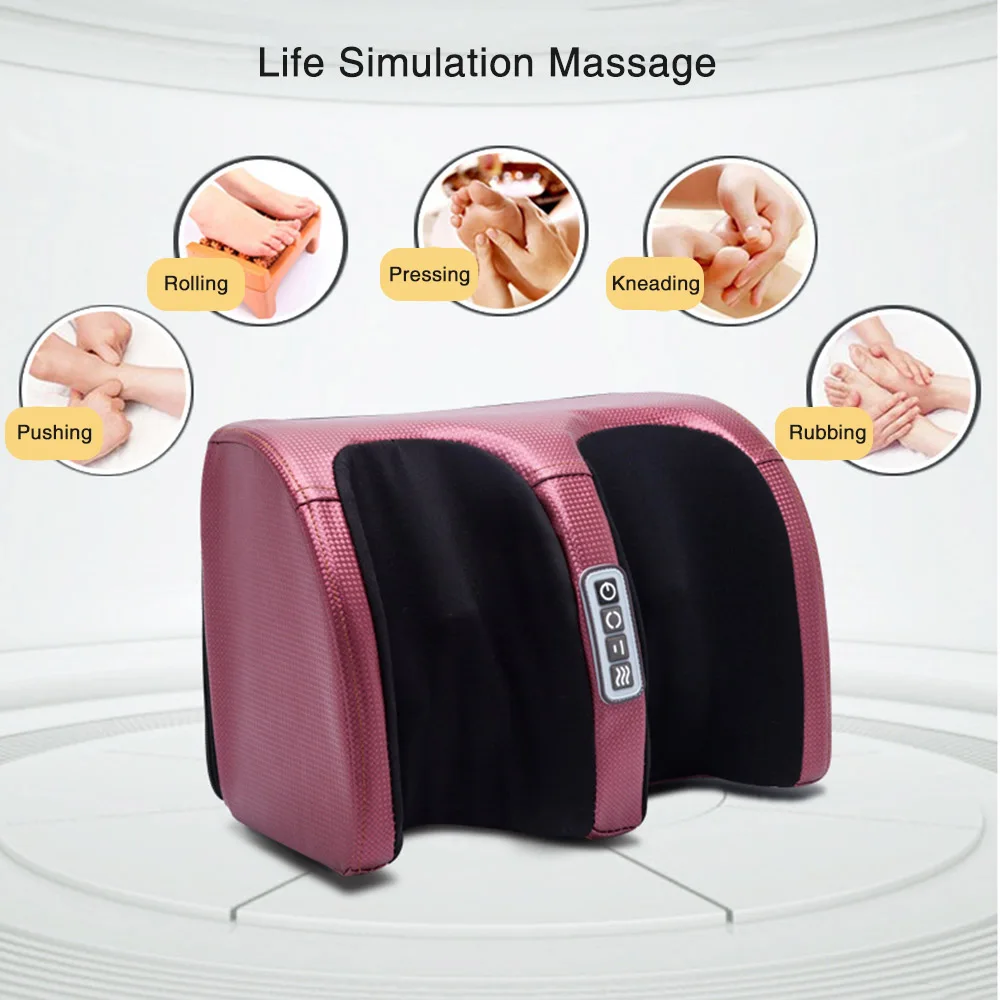Electric Foot Massager Heating Therapy Hot Compression Shiatsu Kneading Roller Muscle Relaxation Pain Relief Foot Spa