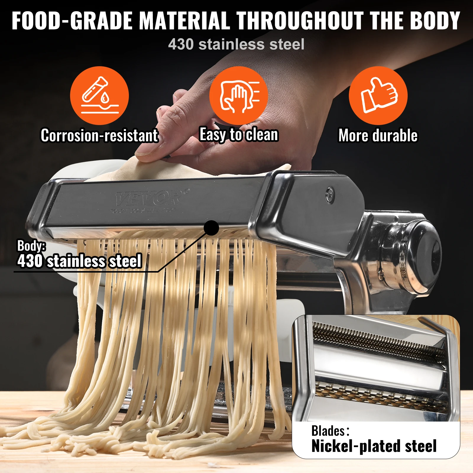 Electric Fresh Pasta Maker Machine Stainless Steel Noodle Rollers Cutter Slicer for Cutting Home Appliance