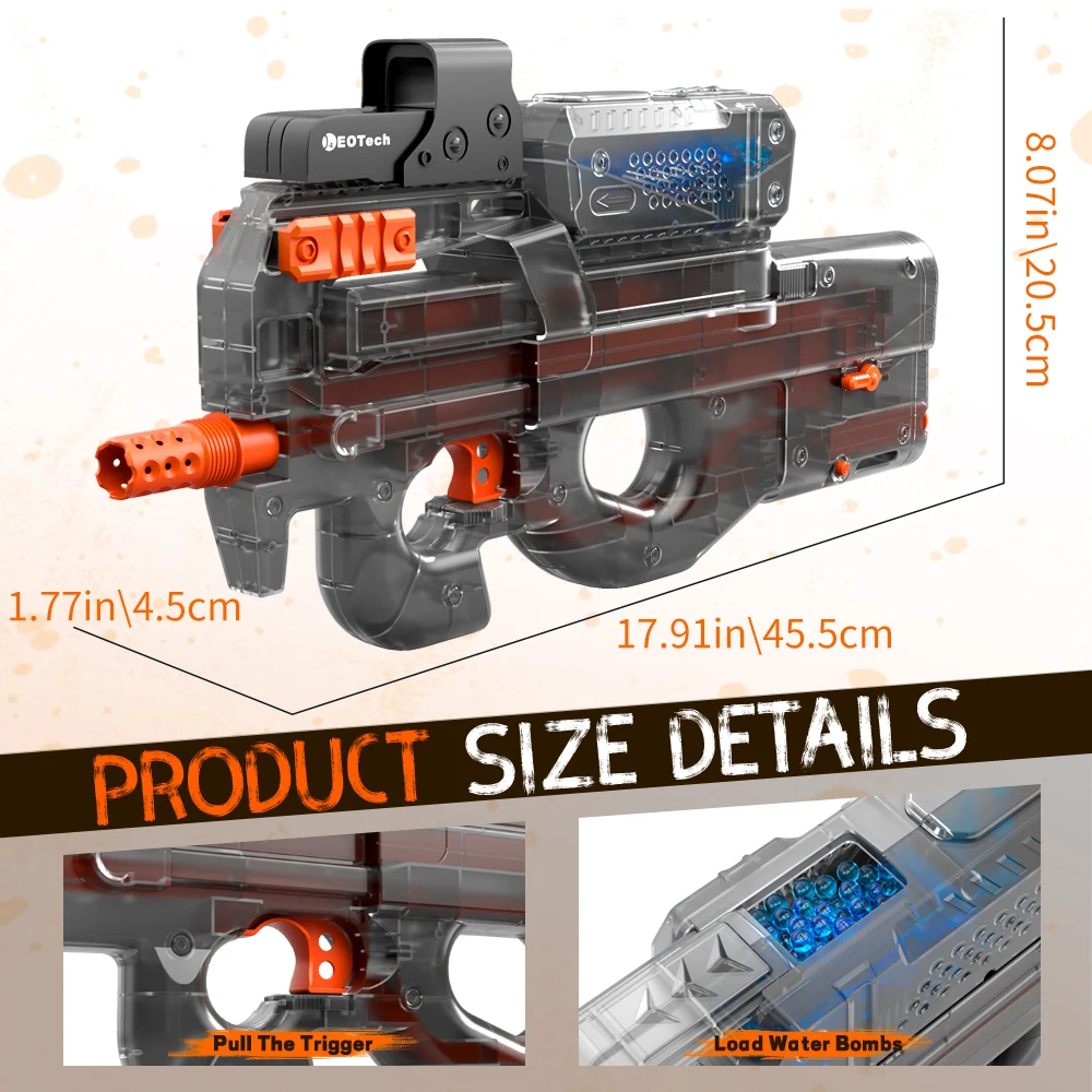 Electric Gel Gun Fully Automatic Splatter Ball Toy, Perfect for Outdoor Shooting Games