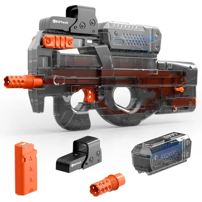 Electric Gel Gun in Transparent Black Fully Automatic Splatter Ball Toy, Perfect for Outdoor Shooting Games (No Bullets)