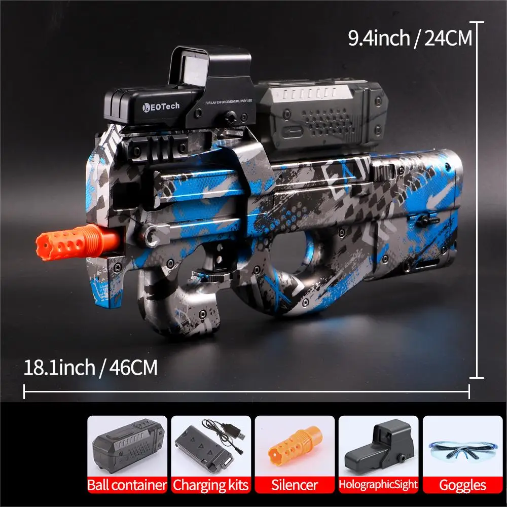 Electric Gel Gun in Transparent Black Fully Automatic Splatter Ball Toy, Perfect for Outdoor Shooting Games (No Bullets)