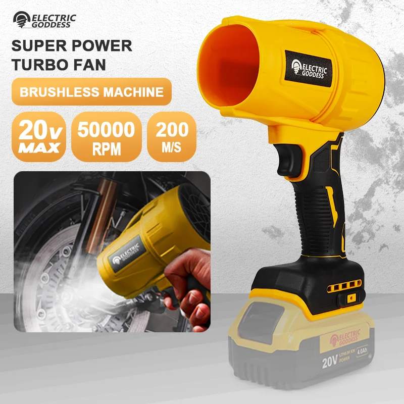 Electric Goddess Brushless Cordless Electric Air Blower Turbo Jet Fan Handheld Dust Blowing Power Tool for Dewalt Electric Goddess Brushless Cordless Electric Air Blower Turbo Jet Fan Handheld Dust Blowing Power Tool for Dewalt