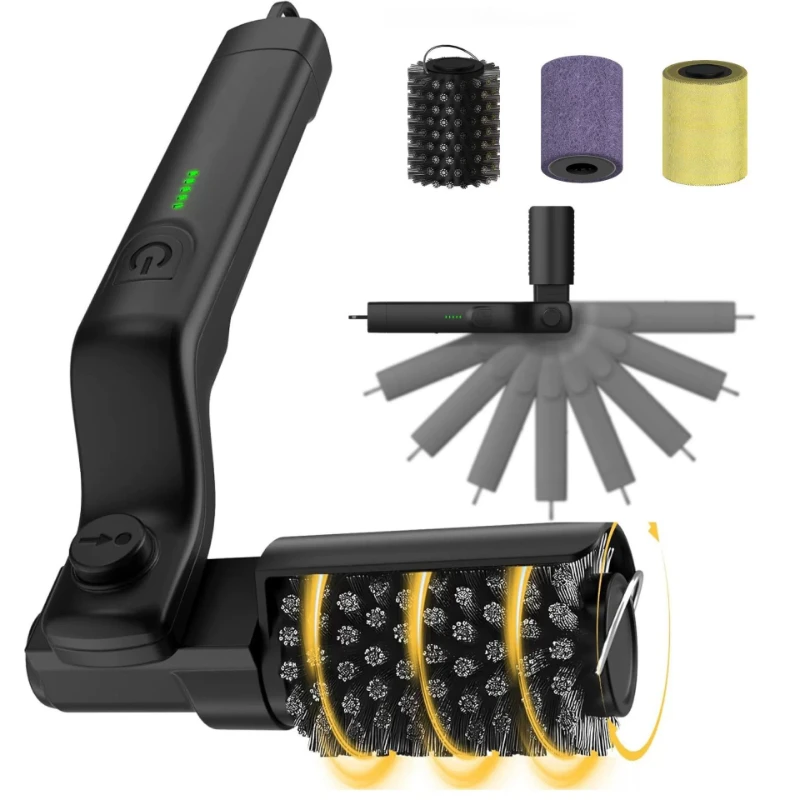 Electric Grill Cleaning Brush Rotary BBQ Cleaner Tool 3-Speed 2600mAh Cordless Rechargeable Adjustable Angle Gifts for