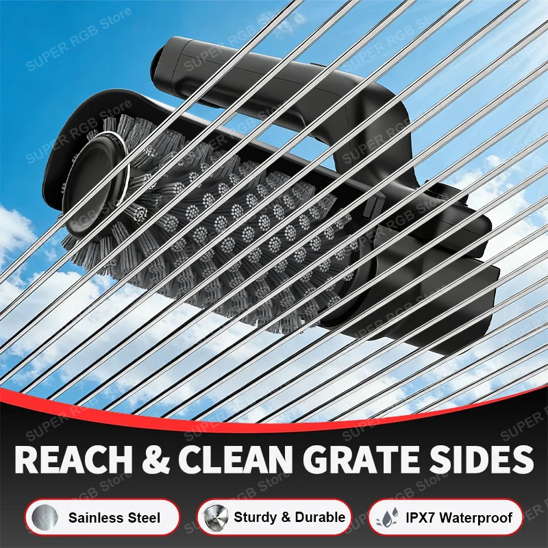 Electric Grill Cleaning Brush Rotary BBQ Cleaner Tool 3-Speed 2600mAh Cordless Rechargeable Adjustable Angle Gifts for Electric Grill Cleaning Brush Rotary BBQ Cleaner Tool 3-Speed 2600mAh Cordless Rechargeable Adjustable Angle Gifts for