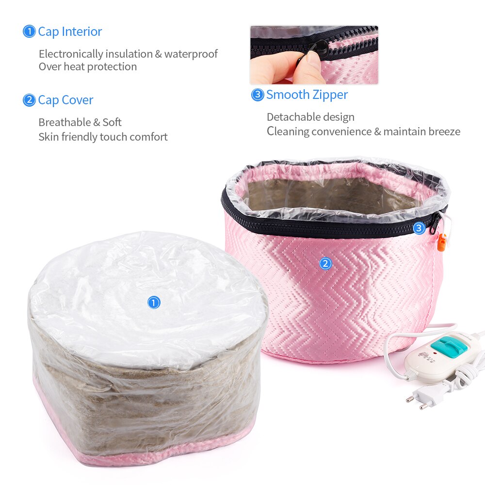 Electric Hair Thermal Treatment Beauty Steamer SPA Nourishing Hair Care Cap Waterproof Anti-electricity Control