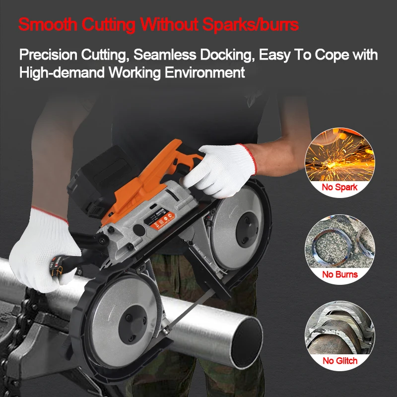 Electric Handheld Band Saw Rechargeable Battery Cordless Metal High Precision Cutting Saw Power Tool Electric