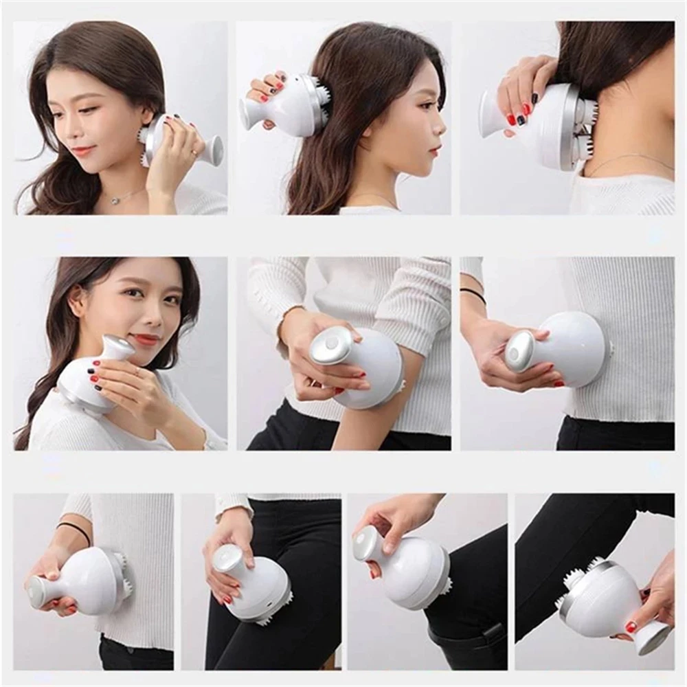 Electric Head Massager 3D Wireless Scalp Massager Waterproof Body Massage Health Care Shoulder Neck Deep Tissue