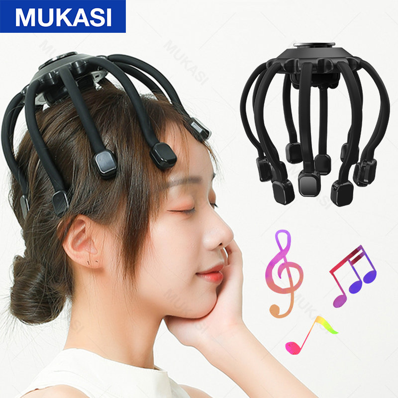 Electric Head Massager Octopus Scalp Massage Instrument With Bluetooth Music Vibration For Relax & Stress Relief Electric Head Massager Octopus Scalp Massage Instrument With Bluetooth Music Vibration For Relax & Stress Relief