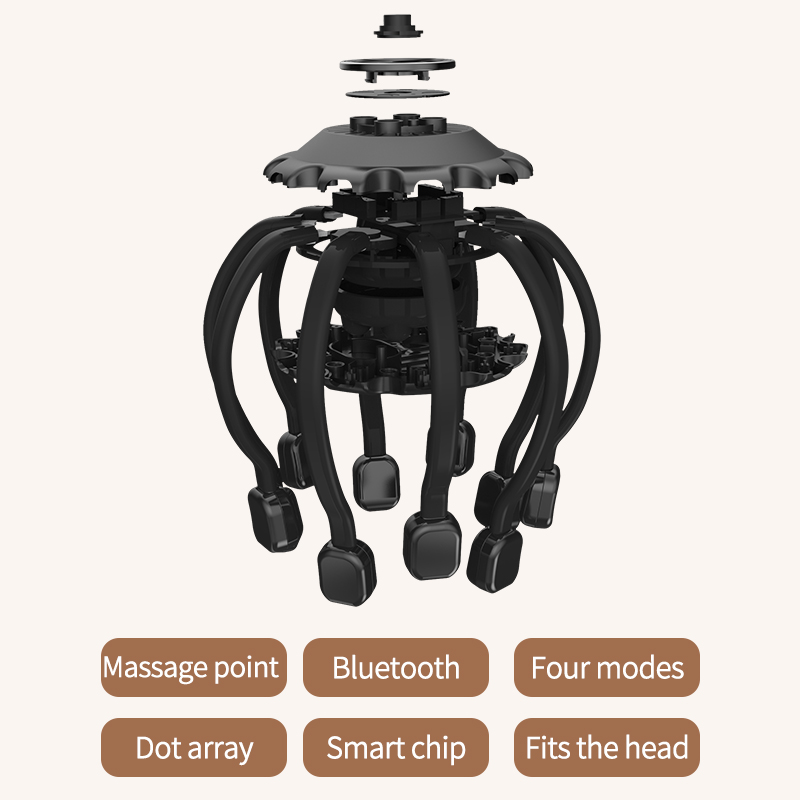 Electric Head Massager Octopus Scalp Massage Instrument With Bluetooth Music Vibration For Relax & Stress Relief Electric Head Massager Octopus Scalp Massage Instrument With Bluetooth Music Vibration For Relax & Stress Relief