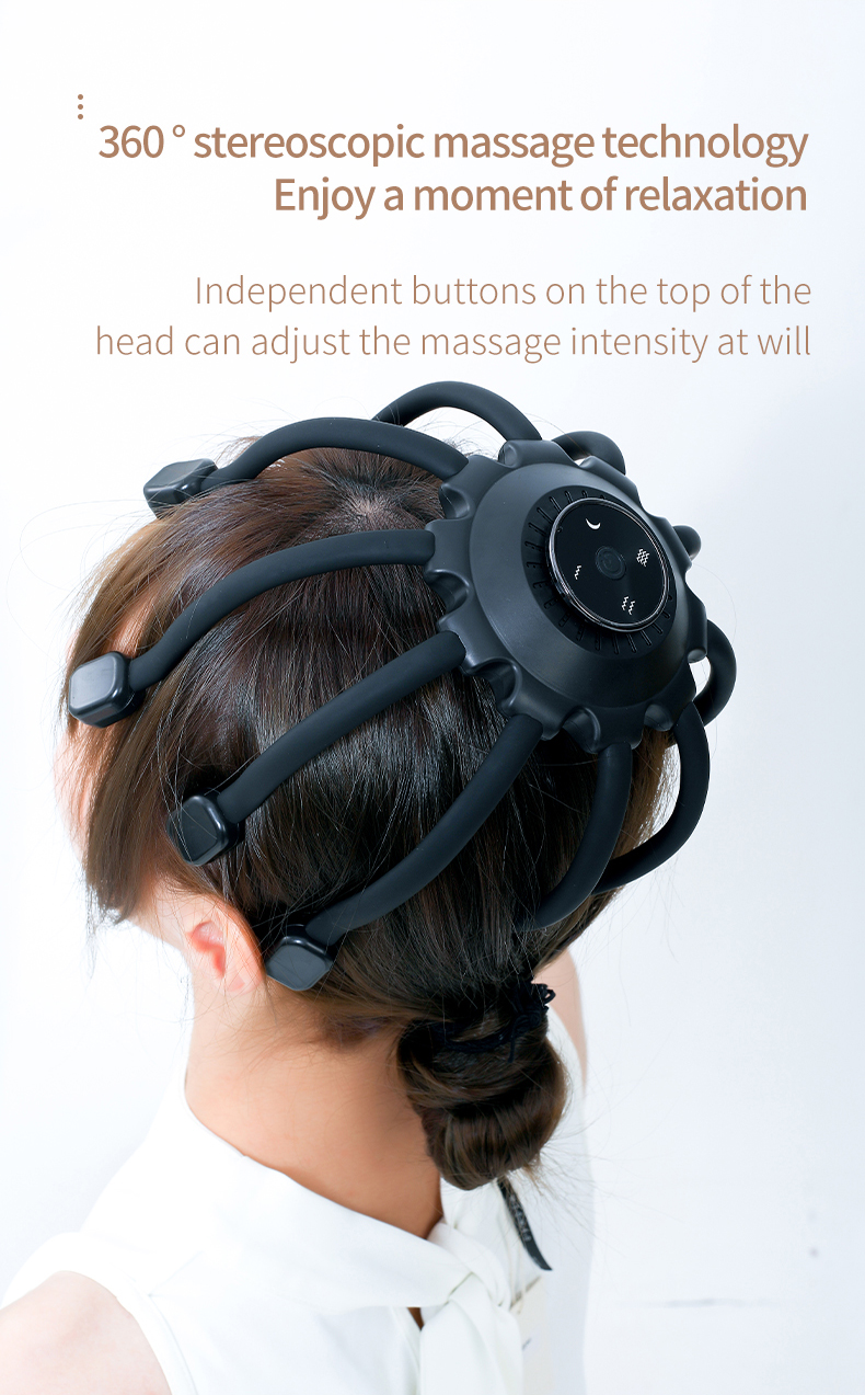 Electric Head Massager Octopus Scalp Massage Instrument With Bluetooth Music Vibration For Relax & Stress Relief Electric Head Massager Octopus Scalp Massage Instrument With Bluetooth Music Vibration For Relax & Stress Relief